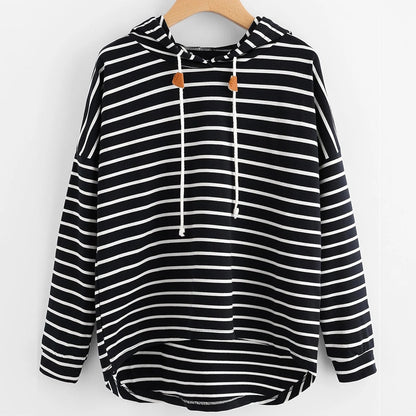 LB | Oversizowy sweter z kapturem w paski