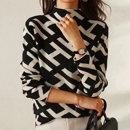LB | Elegancki i stylowy sweter z nadrukiem