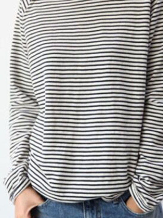 LB | Casualowy sweter z długim rękawem w paski