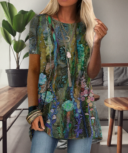 LB | Koszula z nadrukiem inspirowana stylem boho