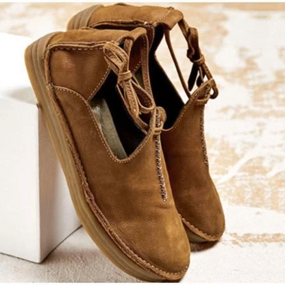 LB | Casualowe loafersy w stylu vintage ze sznurowadłami