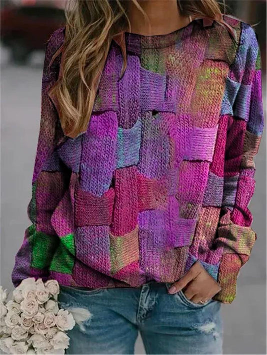 LB | Strukturalny patchworkowy sweter