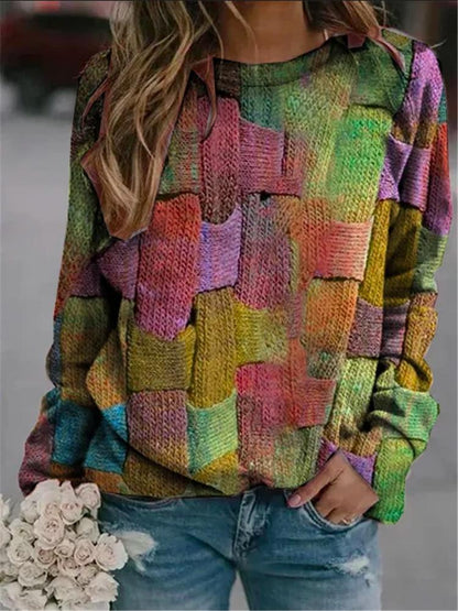 LB | Strukturalny patchworkowy sweter