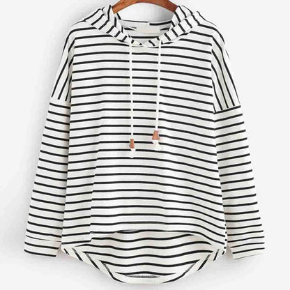 LB | Oversizowy sweter z kapturem w paski