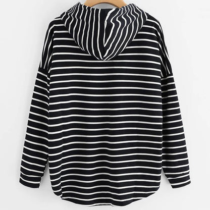 LB | Oversizowy sweter z kapturem w paski