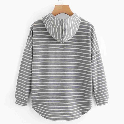 LB | Oversizowy sweter z kapturem w paski