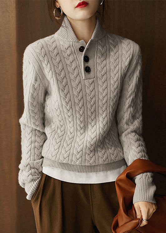 LB | Sweter z dzianiny z guzikami