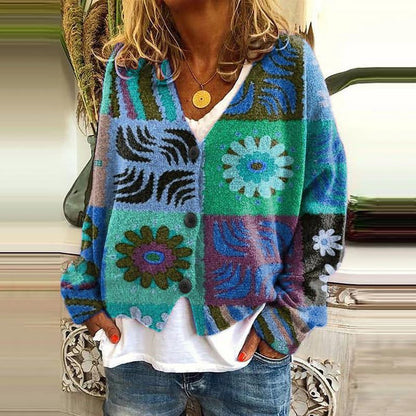 LB | Patchworkowy kardigan boho w kwiaty