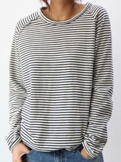 LB | Casualowy sweter z długim rękawem w paski