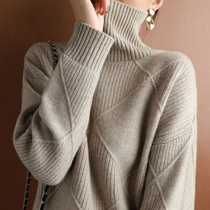 LB | Elegancki kaszmirowy sweter z golfem