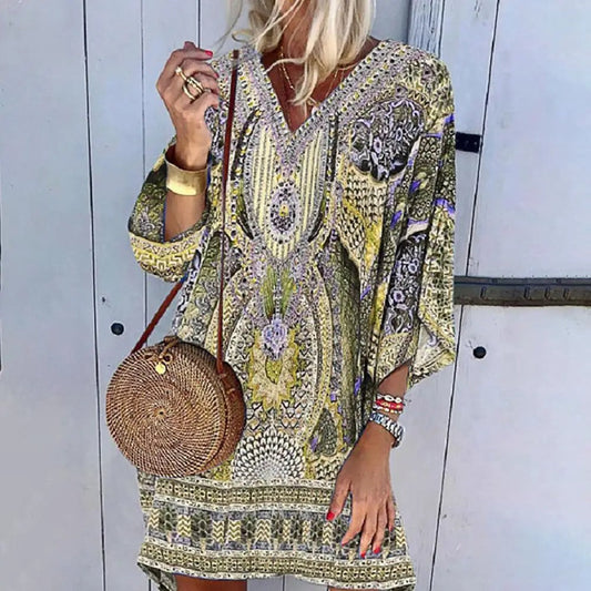 AS | Luźna mini sukienka boho