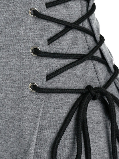 LB | Casualowa elegancka sukienka midi z kapturem