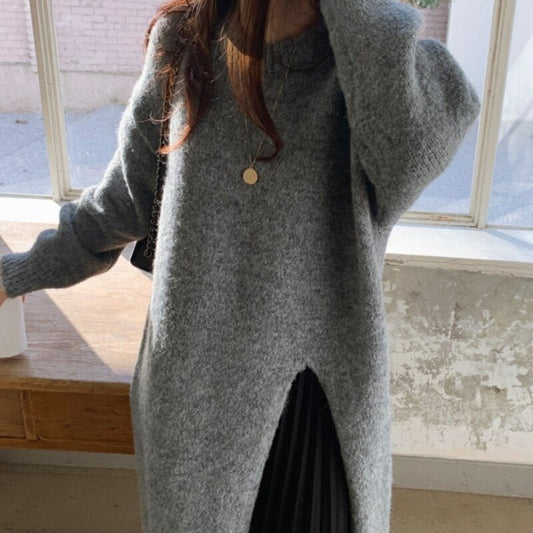 LB | Sweter midi z plisowanym detalem