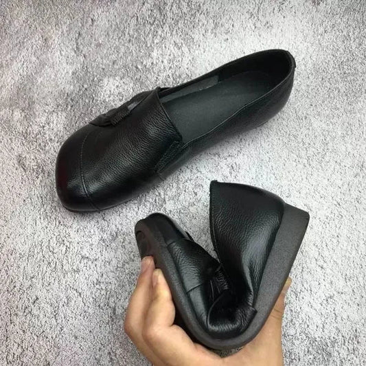 LB | Miękkie skórzane loafersy z detalem węzła