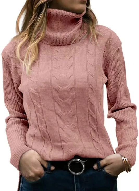 AS | Elegancki sweter z dzianiny typu turtle-neck